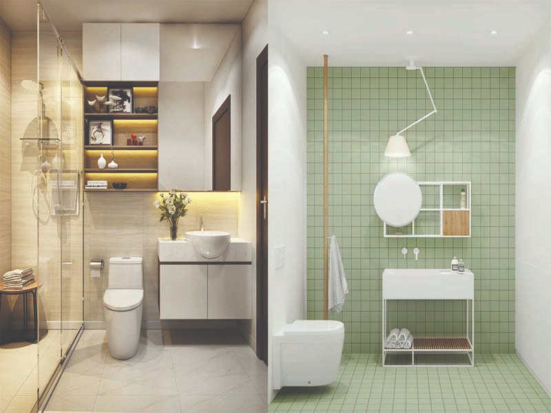 Phòng tắm nhỏ với các thiết bị vệ sinh cơ bản nhất