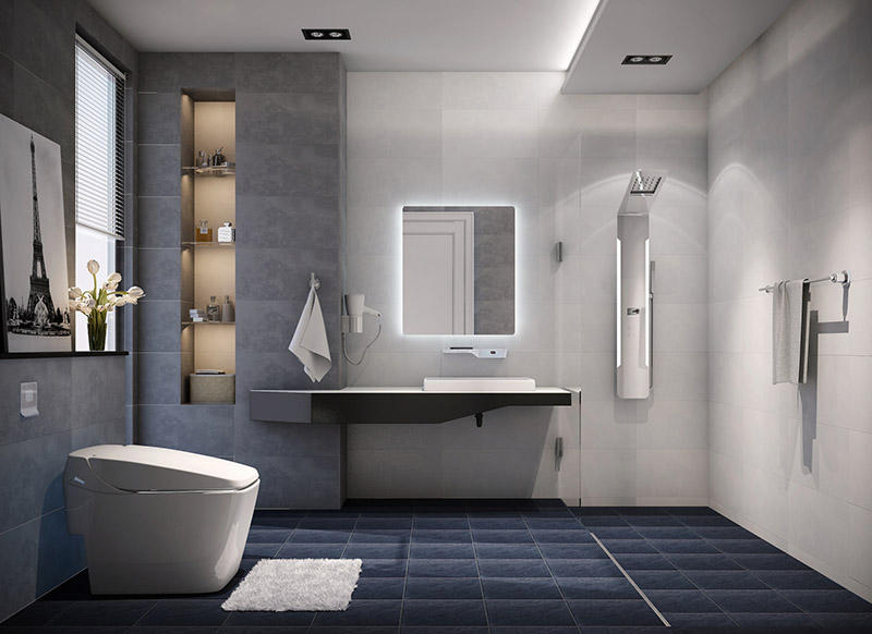 Bố trí nội thất nhà vệ sinh đúng theo chức năng và có chiều cao thiết bị phù hợp